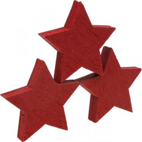 Floristik24 Estrellas de madera rojas decoración dispersa estrellas navideñas 3cm 72 piezas