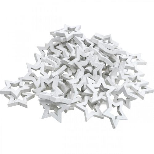 Floristik24 Estrellas de madera decoración dispersa Estrellas navideñas blancas 3cm 72 piezas