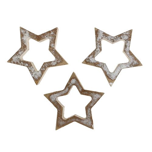 Floristik24 Estrellas de madera abiertas 5cm 12pcs