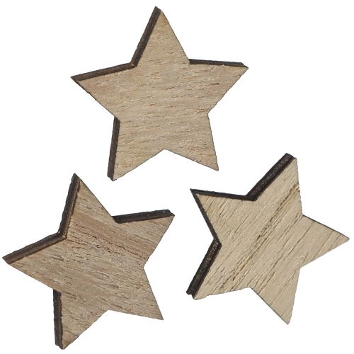 Floristik24 Estrellas de madera para esparcir Navidad natural Ø3cm 100uds