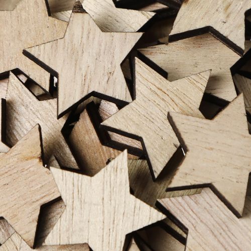 Artículo Estrellas de madera para esparcir Navidad natural Ø3cm 100uds