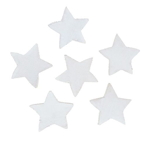 Floristik24 Estrellas de madera 5cm blanco 16pcs