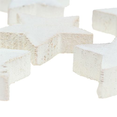 Artículo Estrellas de madera 5cm blanco 16pcs