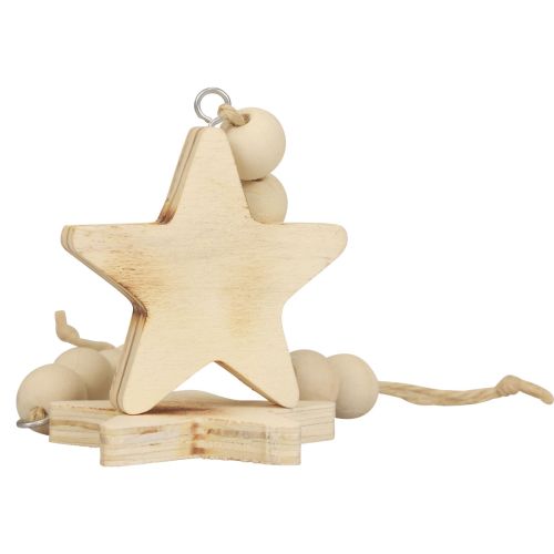 Artículo Decoración de estrella de madera percha decorativa decoración de estrella de madera quemada 8×8×1cm