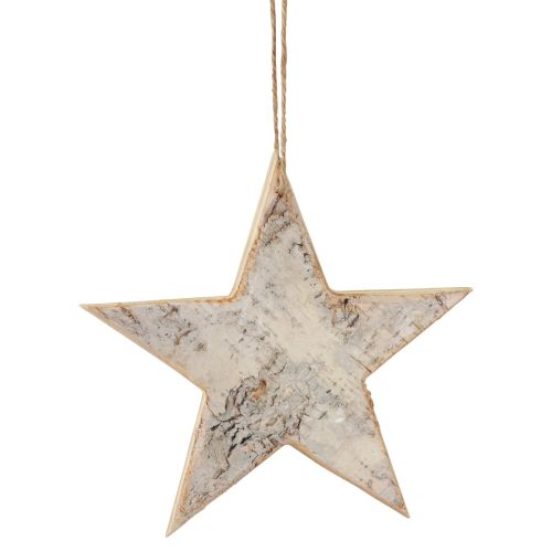 Artículo Decoración de estrellas de madera percha decorativa decoración rústica madera blanca Ø20cm