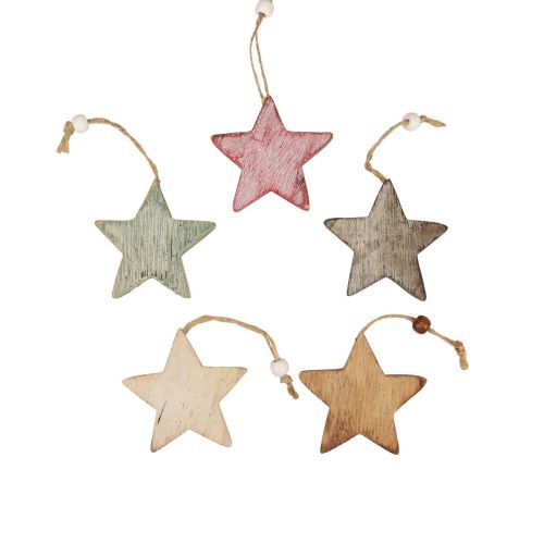 Artículo Estrellas de madera estrellas decorativas para colgar decoración vintage Ø6,5cm 10ud