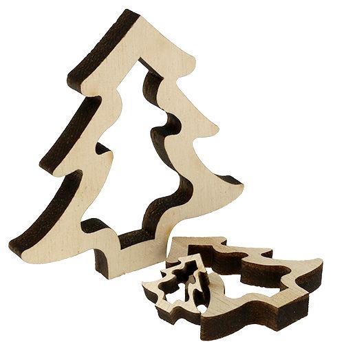 Floristik24 Decoración de madera Árbol de Navidad natural 2cm - 8cm 32 piezas