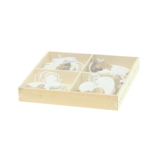 Floristik24 Percha decorativa primavera blanco / naturaleza 12pcs
