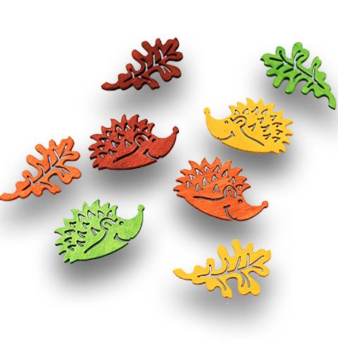 Floristik24 Hojas de otoño y erizos, p. Espolvorear 4,5cm 72uds