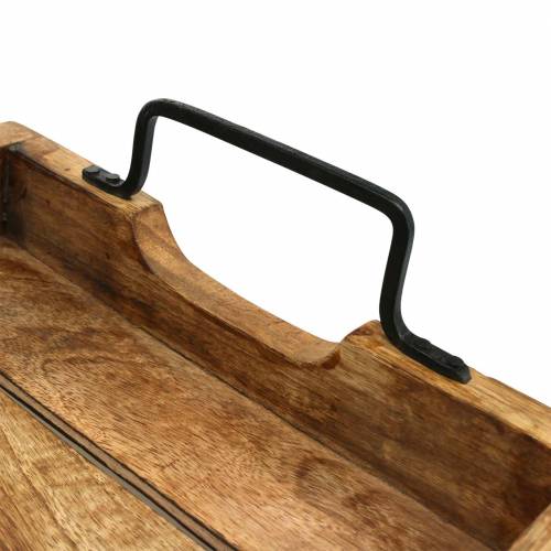 Floristik24 Bandeja de madera con asas mango aspecto antiguo 38,5 × 25cm