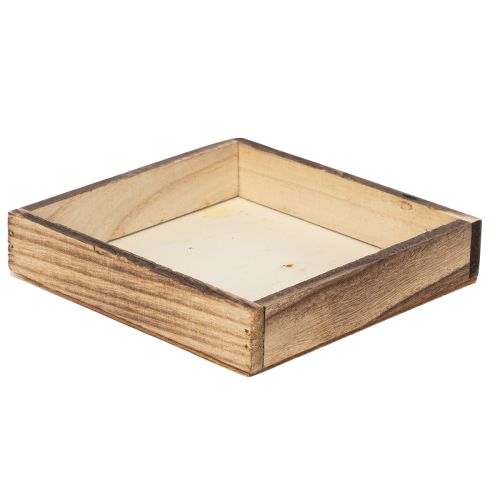 Bandeja de madera, diseño rústico, perfecta para decoración del hogar u oficina, 15cm, 4 piezas