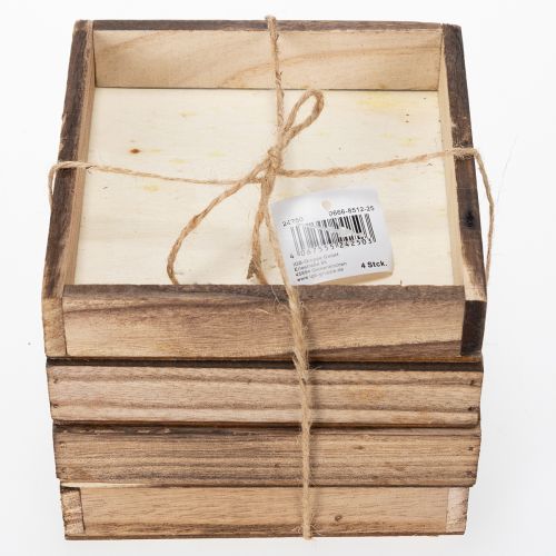 Artículo Bandeja de madera, diseño rústico, perfecta para decoración del hogar u oficina, 15cm, 4 piezas