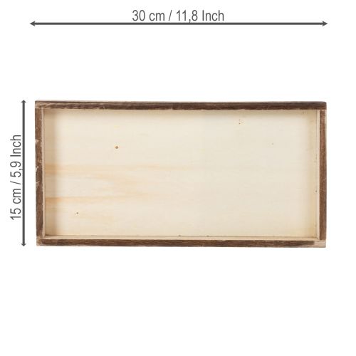 Artículo Bandeja rectangular de madera, práctico organizador, versátil, diseño robusto, 30cm, 4 piezas