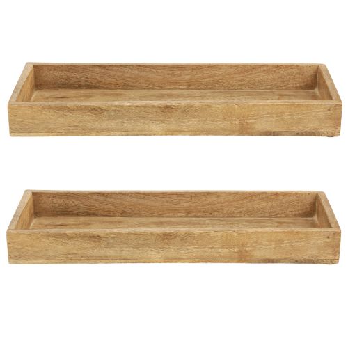 Artículo Bandeja de madera bandeja decorativa rectangular madera 39×15,5×4cm 2ud