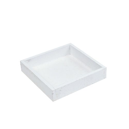 Bandeja de madera bandeja blanca cuadrada 14cm×14cm×3cm 5uds