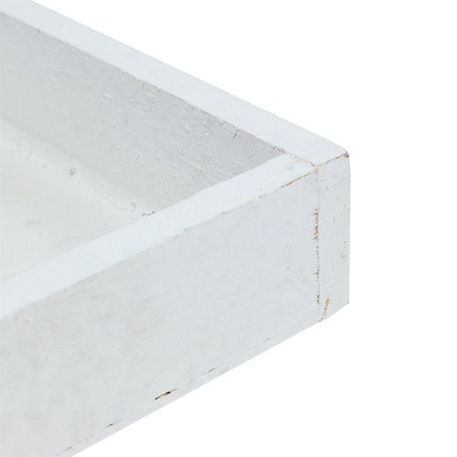 Artículo Bandeja de madera bandeja blanca cuadrada 14cm×14cm×3cm 5uds