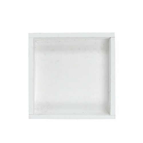 Artículo Bandeja de madera bandeja blanca cuadrada 14cm×14cm×3cm 5uds