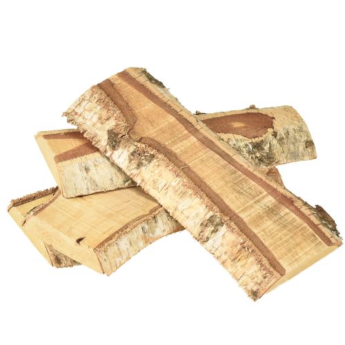 Bandeja de madera con decoración de corteza de árbol de abedul 25×10×2cm 4 piezas