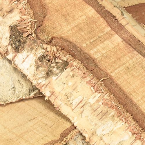 Artículo Bandeja de madera con decoración de corteza de árbol de abedul 25×10×2cm 4 piezas