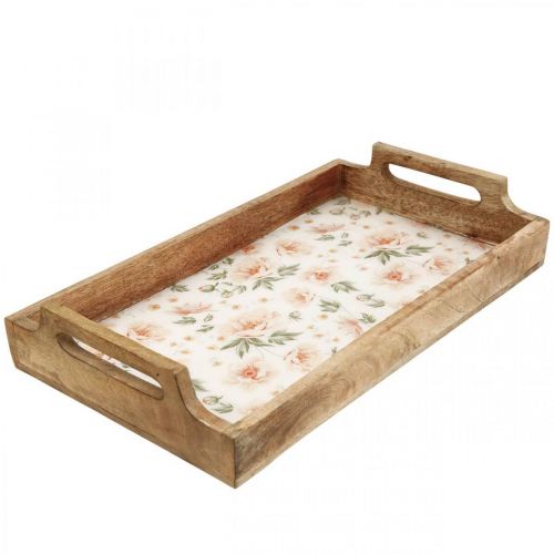 Floristik24 Bandeja de servicio de madera Bandeja decorativa rectangular 35×20,5cm