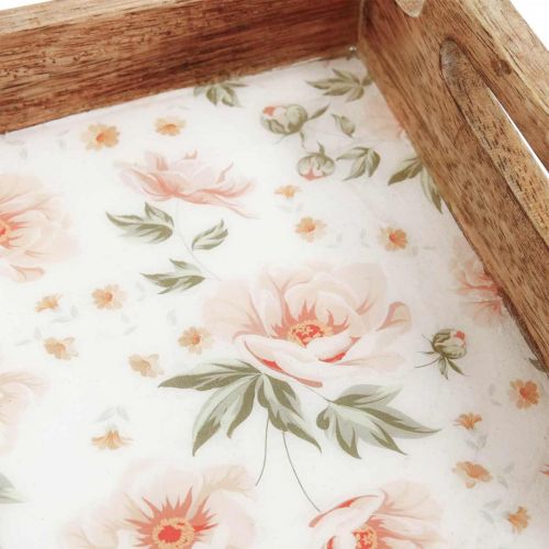 Floristik24 Bandeja de servicio de madera Bandeja decorativa rectangular 35×20,5cm