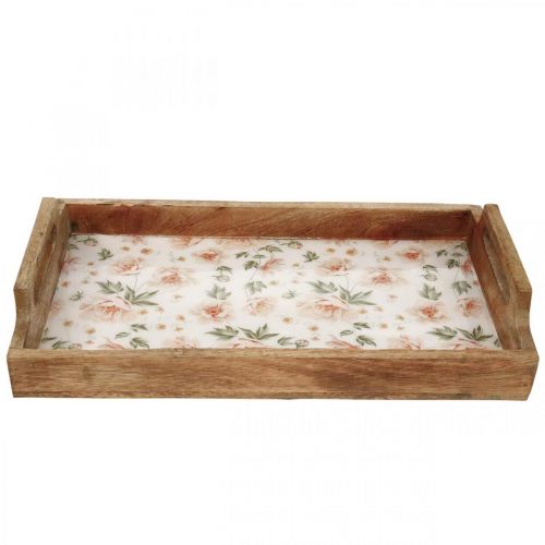 Floristik24 Bandeja de servicio de madera Bandeja decorativa rectangular 35×20,5cm