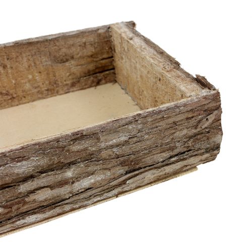 Artículo Bandeja de madera con corteza de árbol bandeja decorativa natural 40×15×5cm 3ud