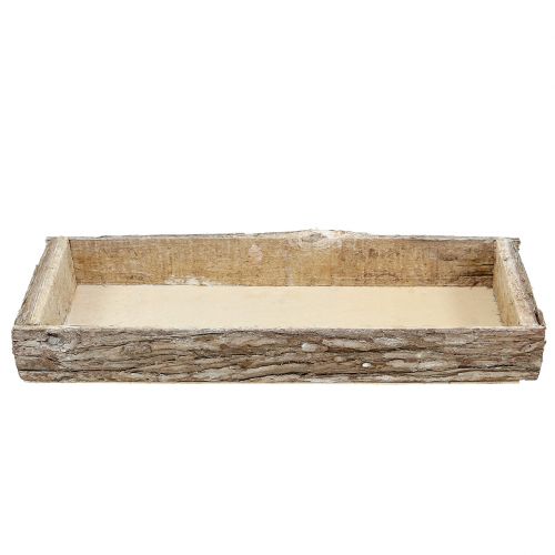 Artículo Bandeja de madera con corteza de árbol bandeja decorativa natural 40×15×5cm 3ud