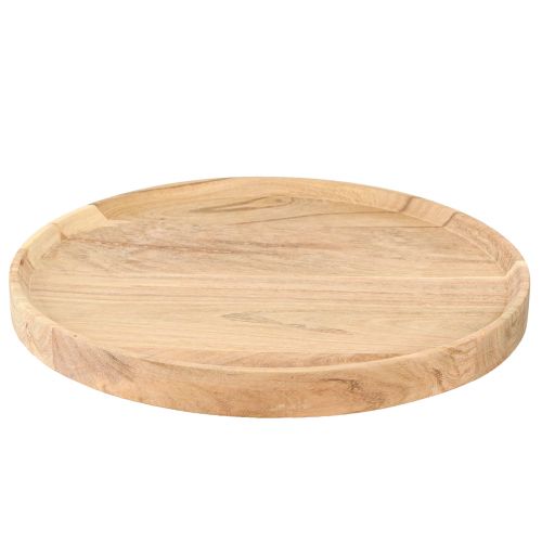 Artículo Bandeja redonda de madera de acacia natural Ø30cm H2,5cm
