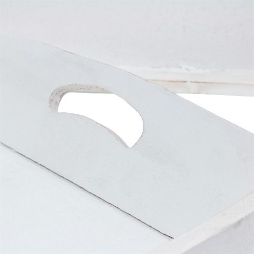 Floristik24 Bandeja de madera 2 juegos 42x28 / 35,5x24cm blanco