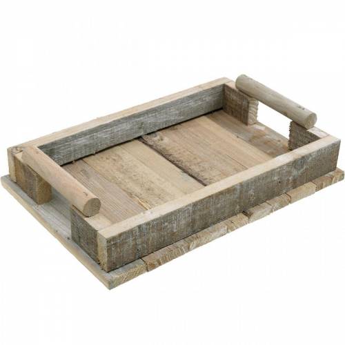 Floristik24 Bandeja de madera, decoración de mesa, bandeja para decorar, decoración de madera 31cm