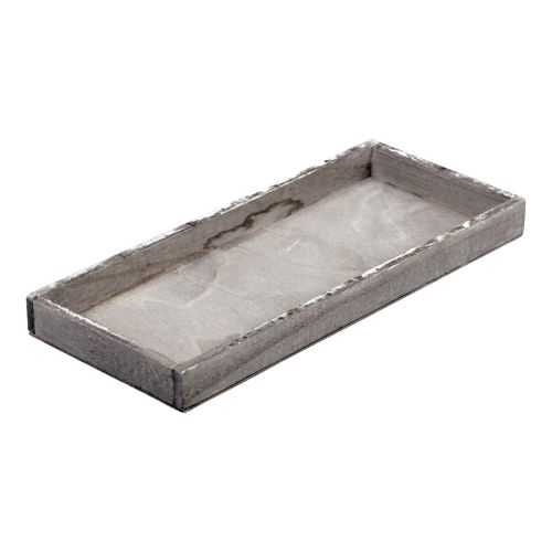 Floristik24 Bandeja de madera bandeja decorativa cuadrada vintage madera gris 35×15×3cm