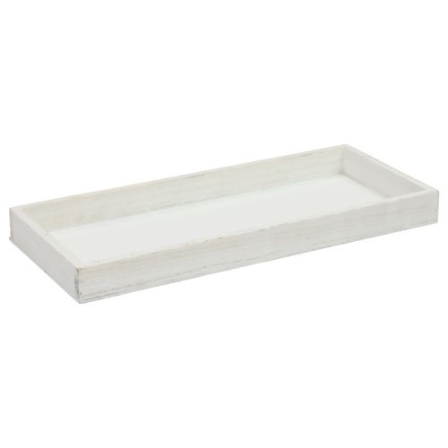 Floristik24 Bandeja de madera bandeja decorativa blanca madera shabby chic 35×15×3cm