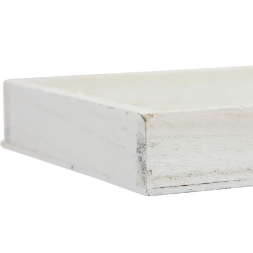 Floristik24 Bandeja de madera bandeja decorativa blanca madera shabby chic 35×15×3cm