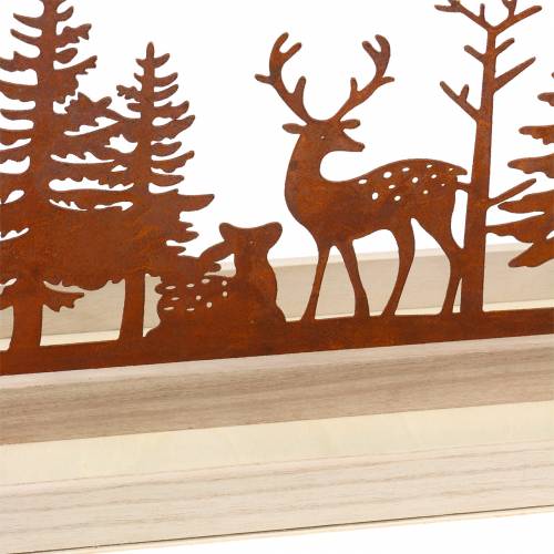 Floristik24 Bandeja de madera bosque con animales 50cm x 17cm