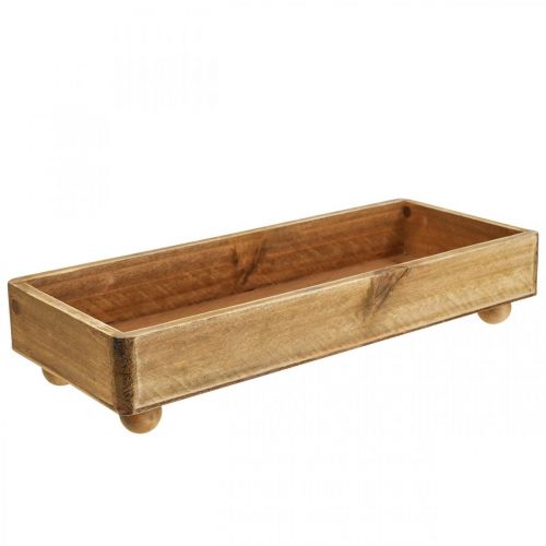 Floristik24 Bandeja de madera Bandeja decorativa rectangular con pies 34×14×7cm