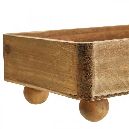 Floristik24 Bandeja de madera Bandeja decorativa rectangular con pies 34×14×7cm