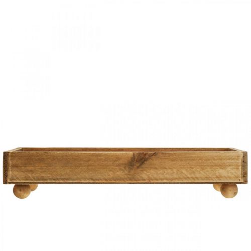 Floristik24 Bandeja de madera Bandeja decorativa rectangular con pies 34×14×7cm