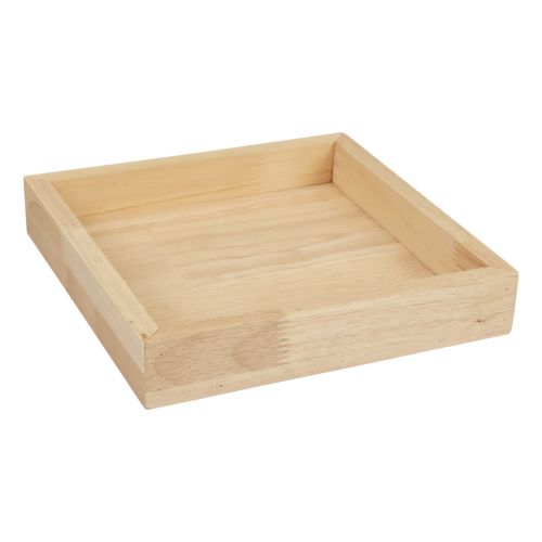 Floristik24 Bandeja de madera bandeja decorativa madera cuadrada natural 25×25×3.5cm