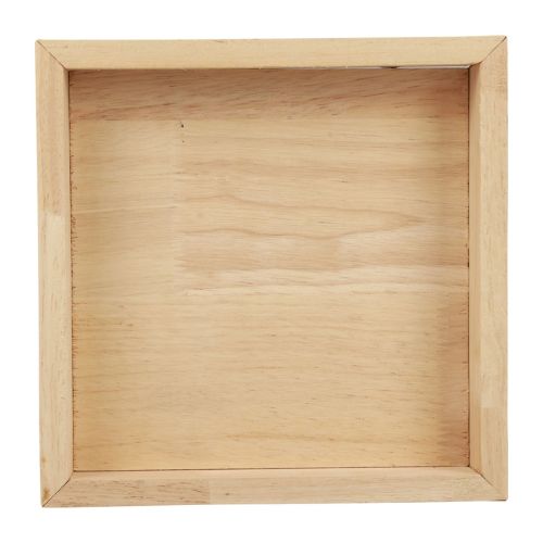 Floristik24 Bandeja de madera bandeja decorativa madera cuadrada natural 25×25×3.5cm