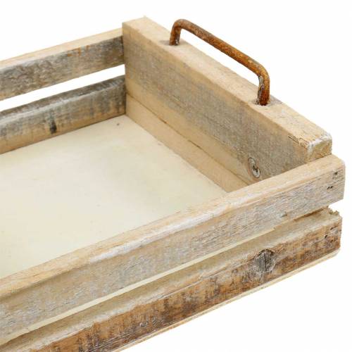 Floristik24 Bandeja de madera con asas cuadrada 30×30/24×24/18×18cm juego de 3