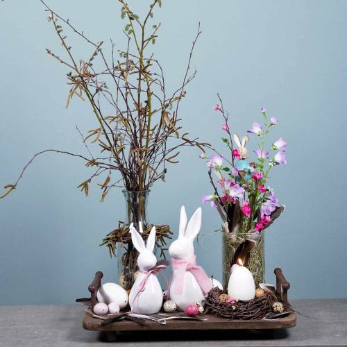 Floristik24 Bandeja de madera con asas de metal marrón 45cm x 27.5cm H11cm