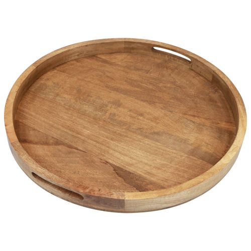 Floristik24 Bandeja de madera bandeja redonda para servir madera de mango natural Ø48cm H4cm