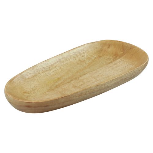 Artículo Bandeja de madera bandeja ovalada madera de mango natural 28×12×2,5cm