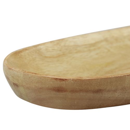 Artículo Bandeja de madera bandeja ovalada madera de mango natural 28×12×2,5cm