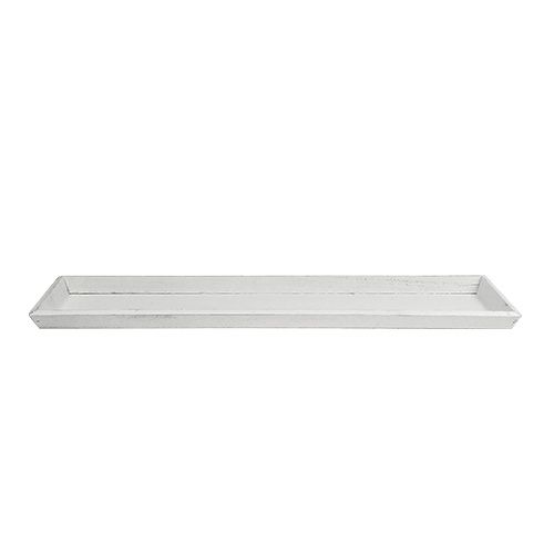 Floristik24 Bandeja de madera blanca L57.5cm W16cm H3cm 1p