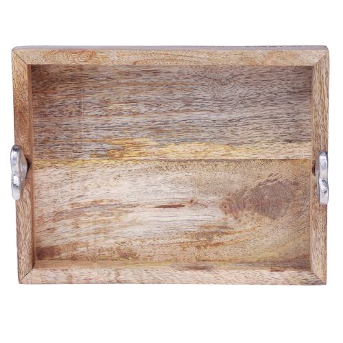 Floristik24 Bandeja de madera con asas Bandeja con corazones natural 26×20×7,5cm