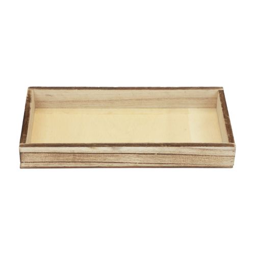 Floristik24 Bandeja de madera flameada bandeja decorativa decoración de mesa rústica 24×12×3cm