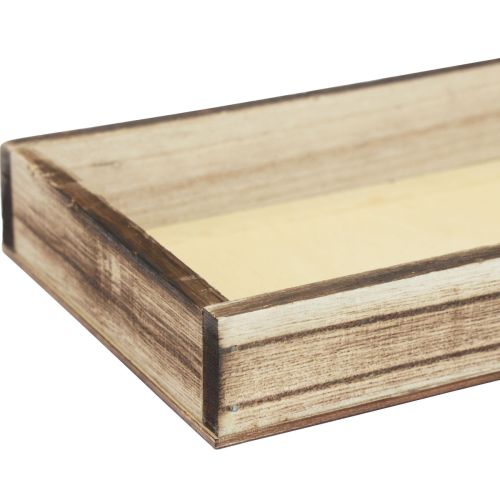 Floristik24 Bandeja de madera flameada bandeja decorativa decoración de mesa rústica 24×12×3cm