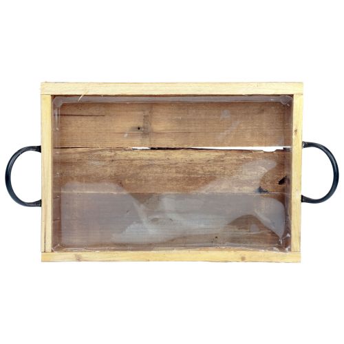Artículo Bandeja de madera con asas bandeja decorativa negro natural 40×27,5×5cm